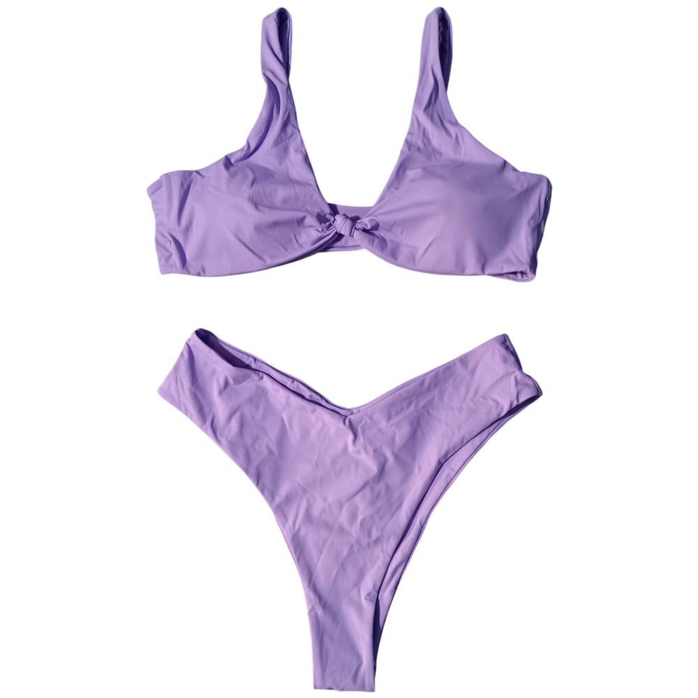 Tripsky? Purple 2 Piece Bikini High Cut NEW SIZE XXL Knot Front 2XL